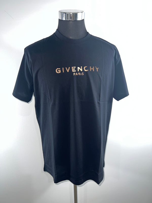 Givenchy Vintage Effect Metallic Logo Print T-shirt